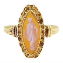 19th century 18ct gold sardonyx cameo ring