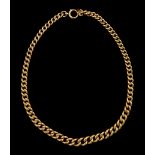 Early 20th century 9ct rose gold graduating curb link chain necklace