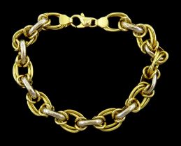 18ct yellow and white gold fancy link bracelet