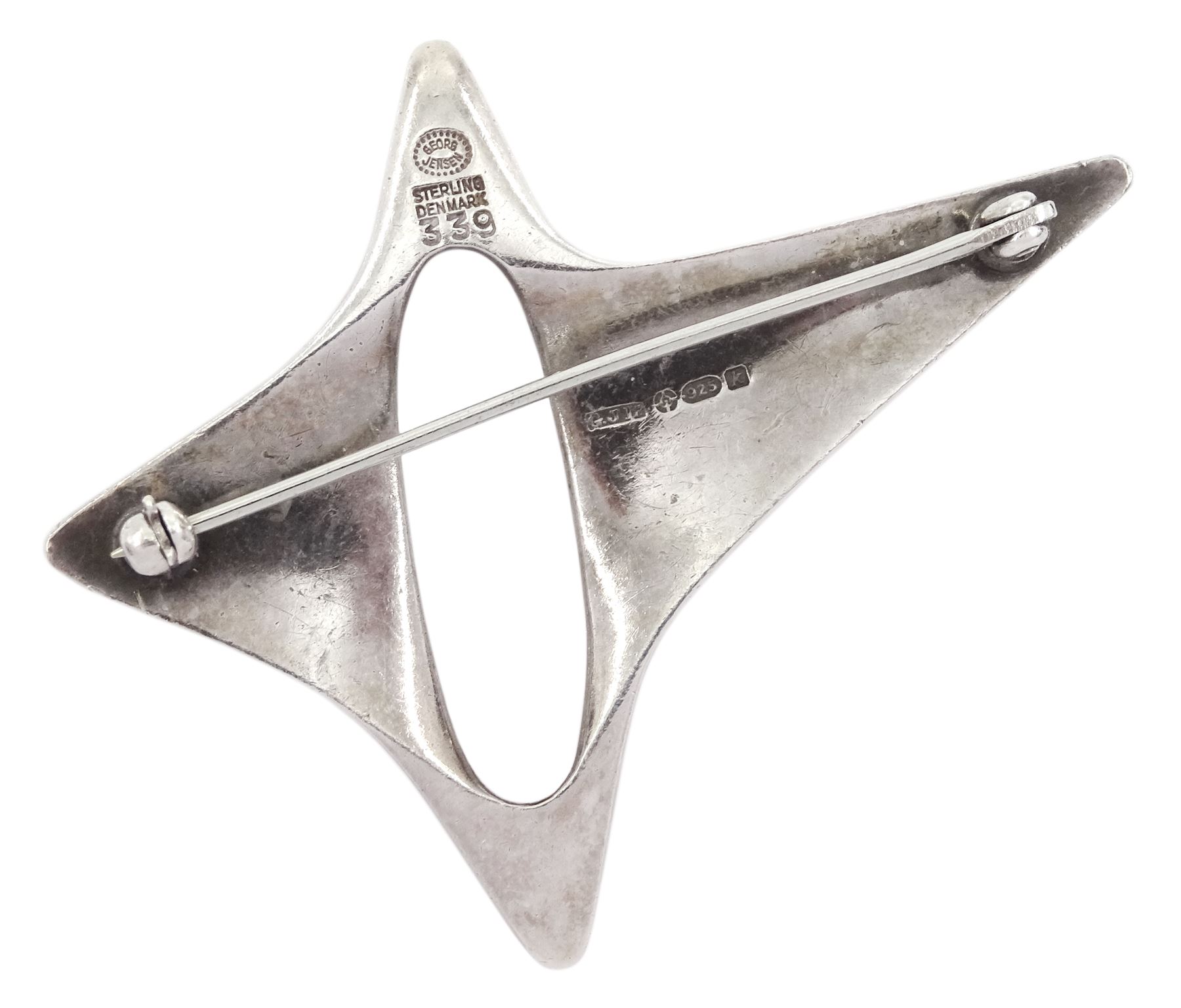 Georg Jensen silver abstract star brooch - Image 3 of 4