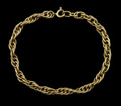 9ct gold fancy rope link bracelet