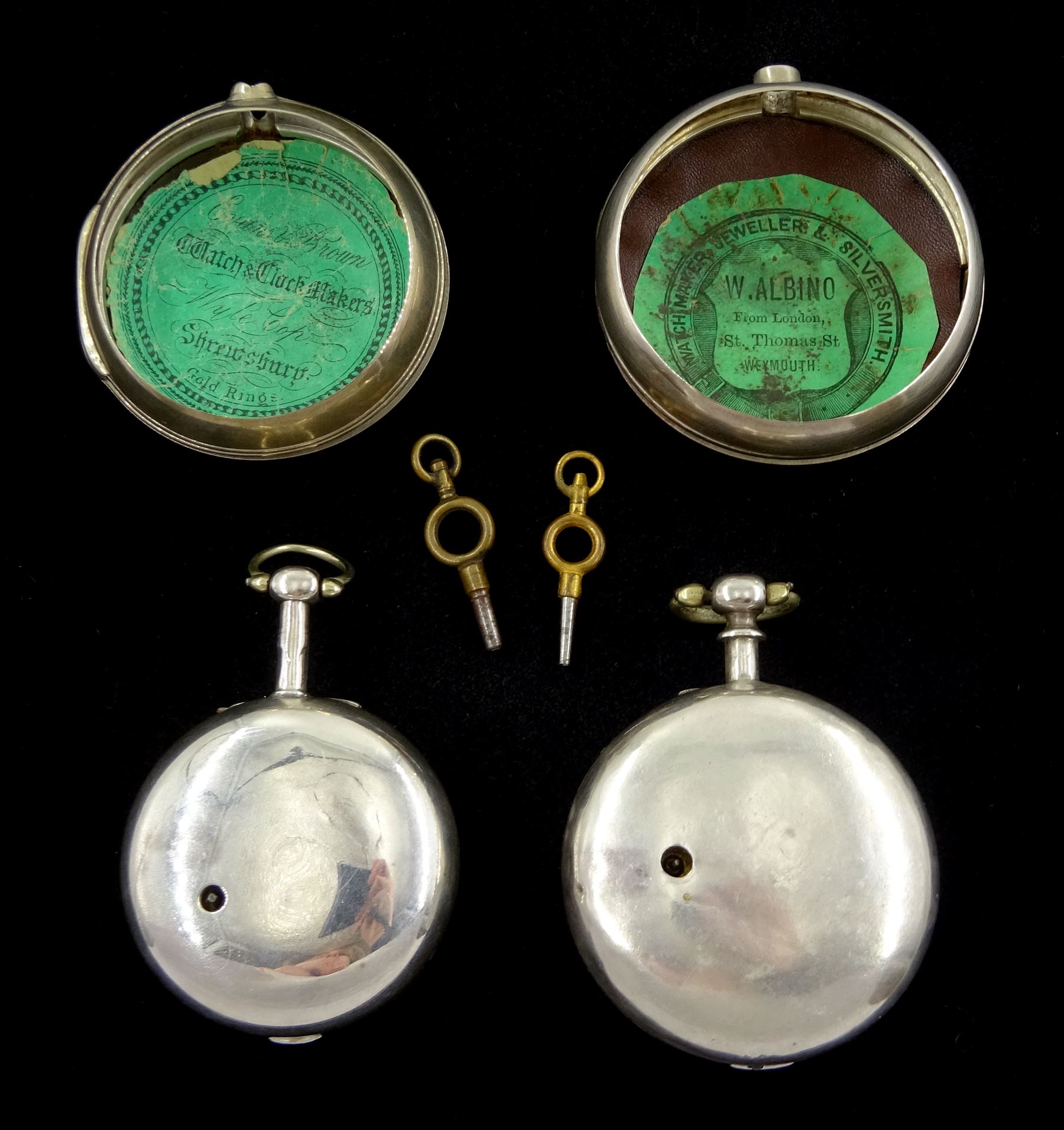 George III silver pair cased verge fusee pocket watch by Thomas Woodward - Image 2 of 5