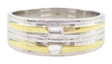 18ct gold two stone baguette cut diamond ring