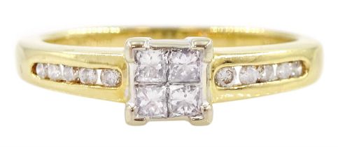 18ct gold four stone princess cut diamond ring