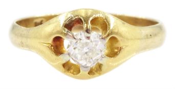 Early 20th century gold single stone old cut diamond ring