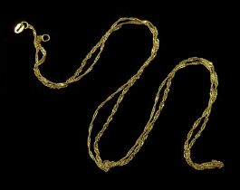 18ct gold fancy twist rope chain necklace