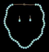 Synthetic opal bead necklace