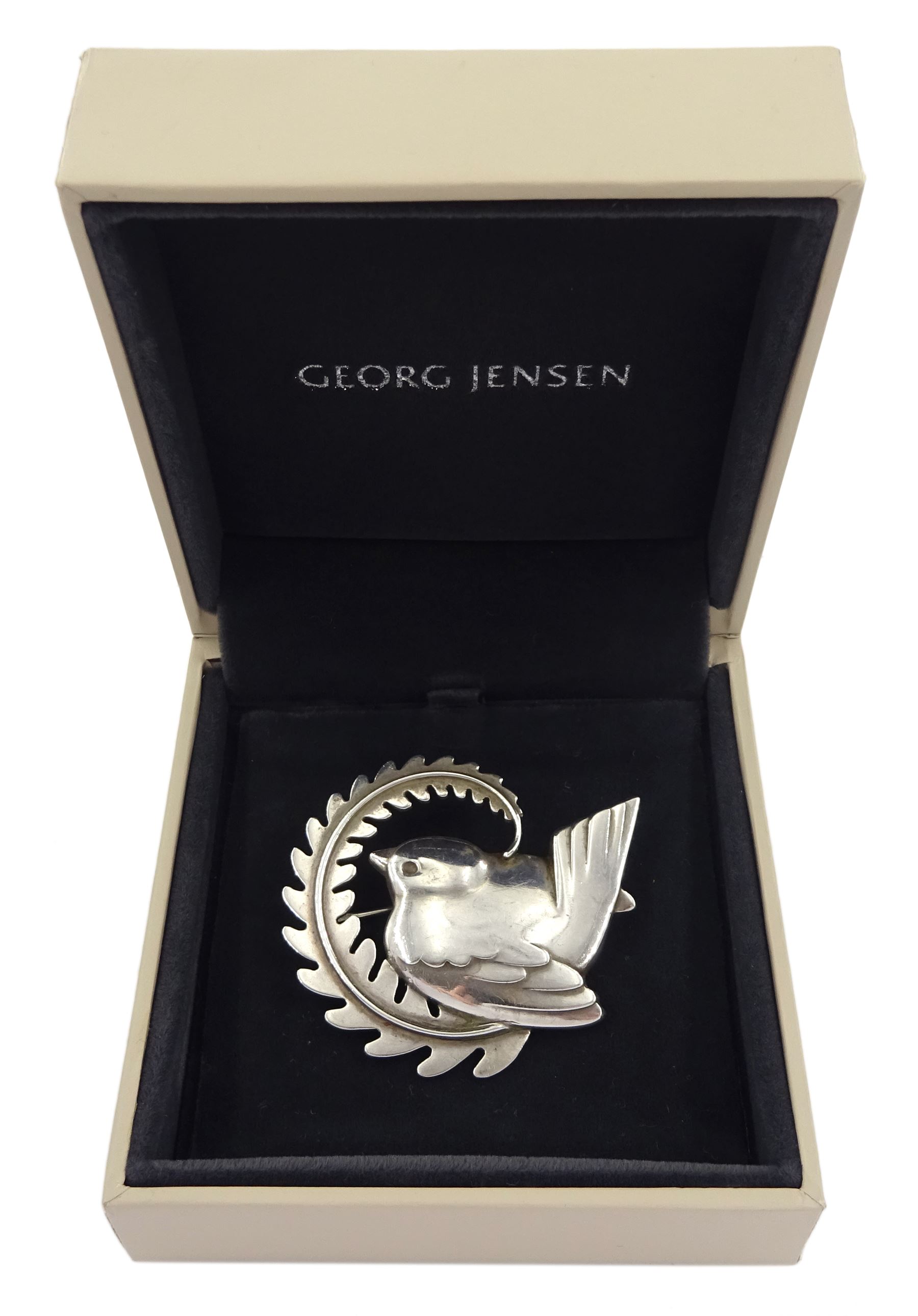 Georg Jensen silver bird and fern brooch - Image 2 of 4