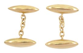 Pair of early 20th century rose gold oval cufflinks
