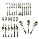 Silver Queens Pattern dessert service for twelve persons