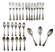 Silver Queens Pattern dessert service for twelve persons