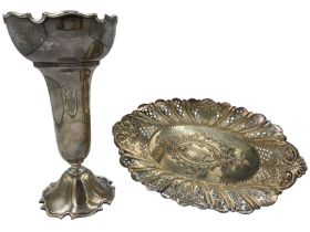Silver trumpet vase