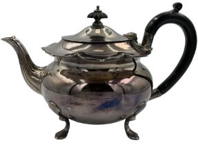 Silver teapot with shaped rim