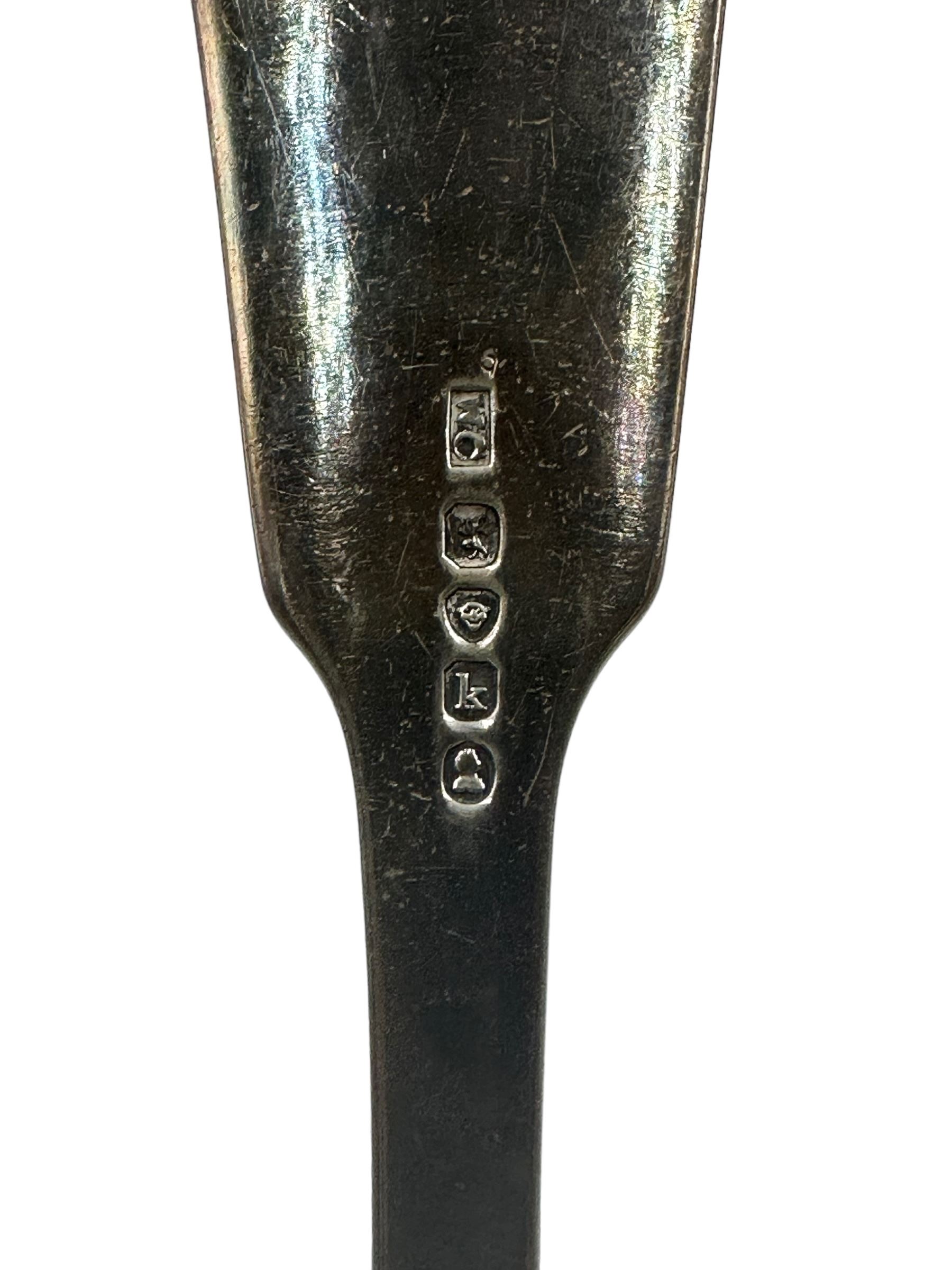 George IV silver fiddle pattern soup ladle engraved with initials London 1825 Maker William Chawner - Image 3 of 5