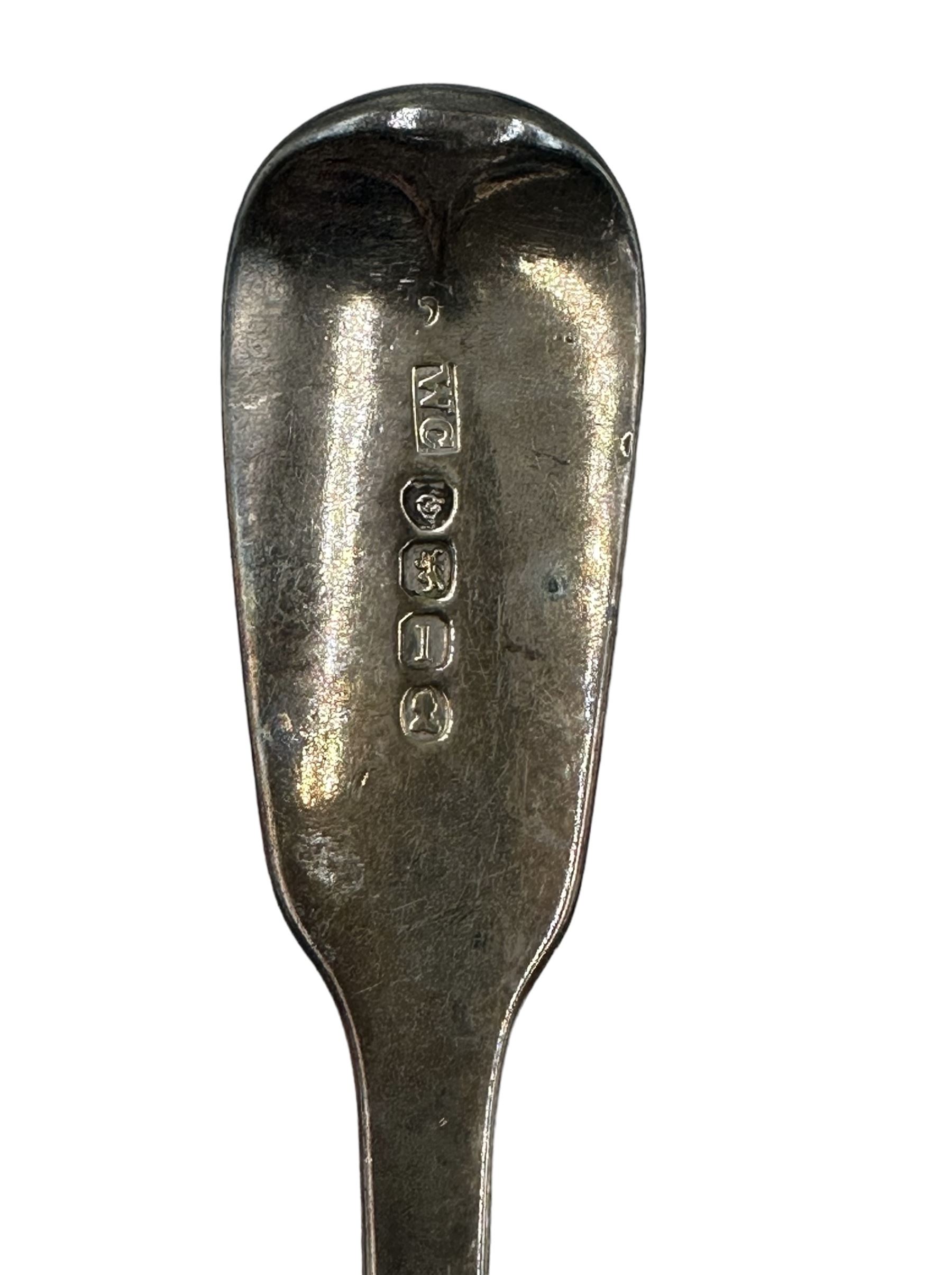 George IV silver fiddle pattern soup ladle engraved with initials London 1825 Maker William Chawner - Image 5 of 5