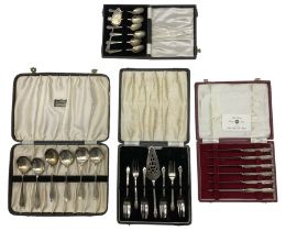 Cased set of six silver spoons