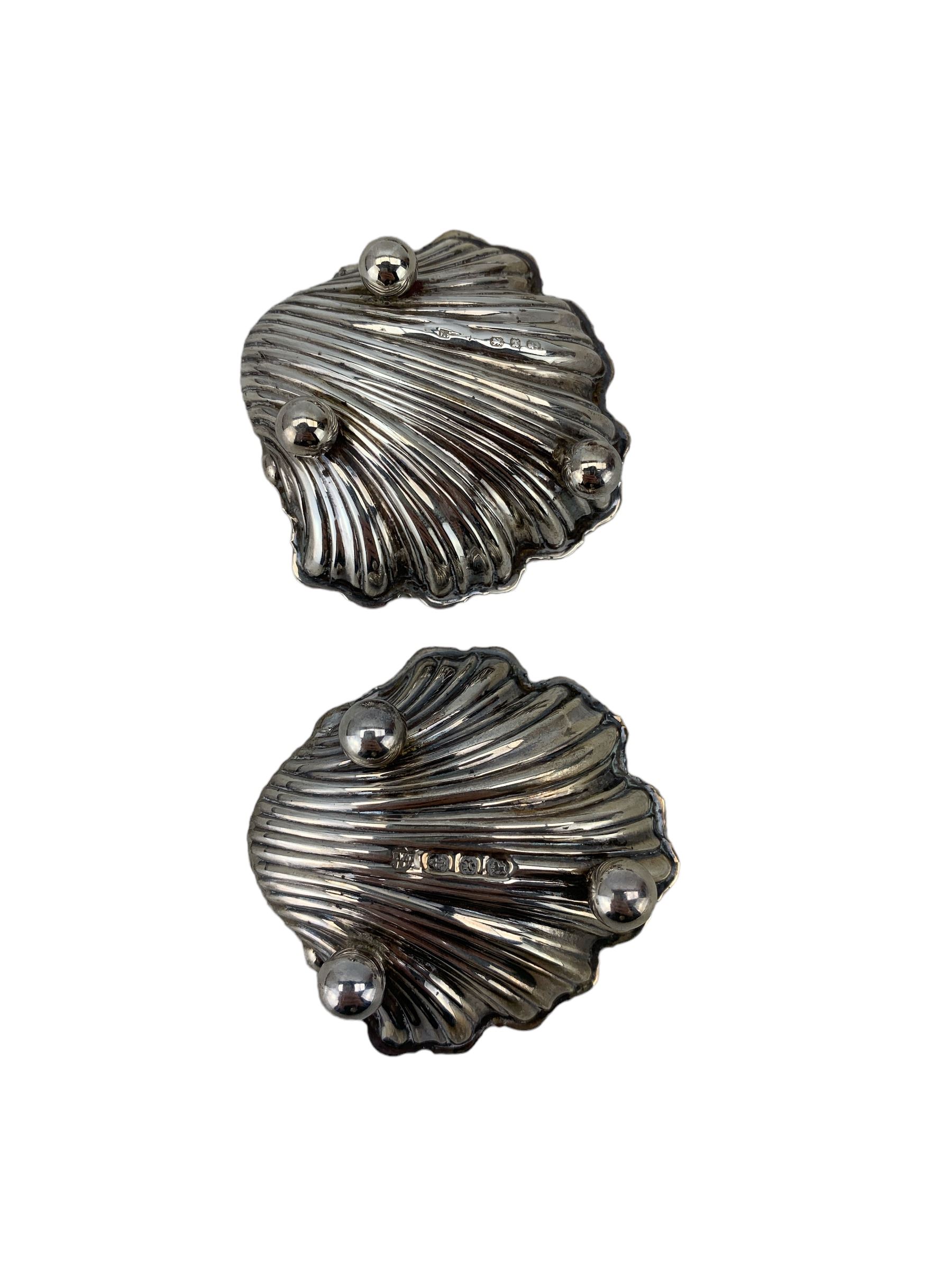 Pair of silver shell pattern butter dishes - Image 5 of 5