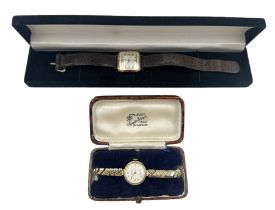 Ladies Aviva gold cased wristwatch