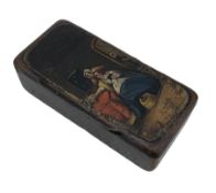 19th century papier mache snuff box
