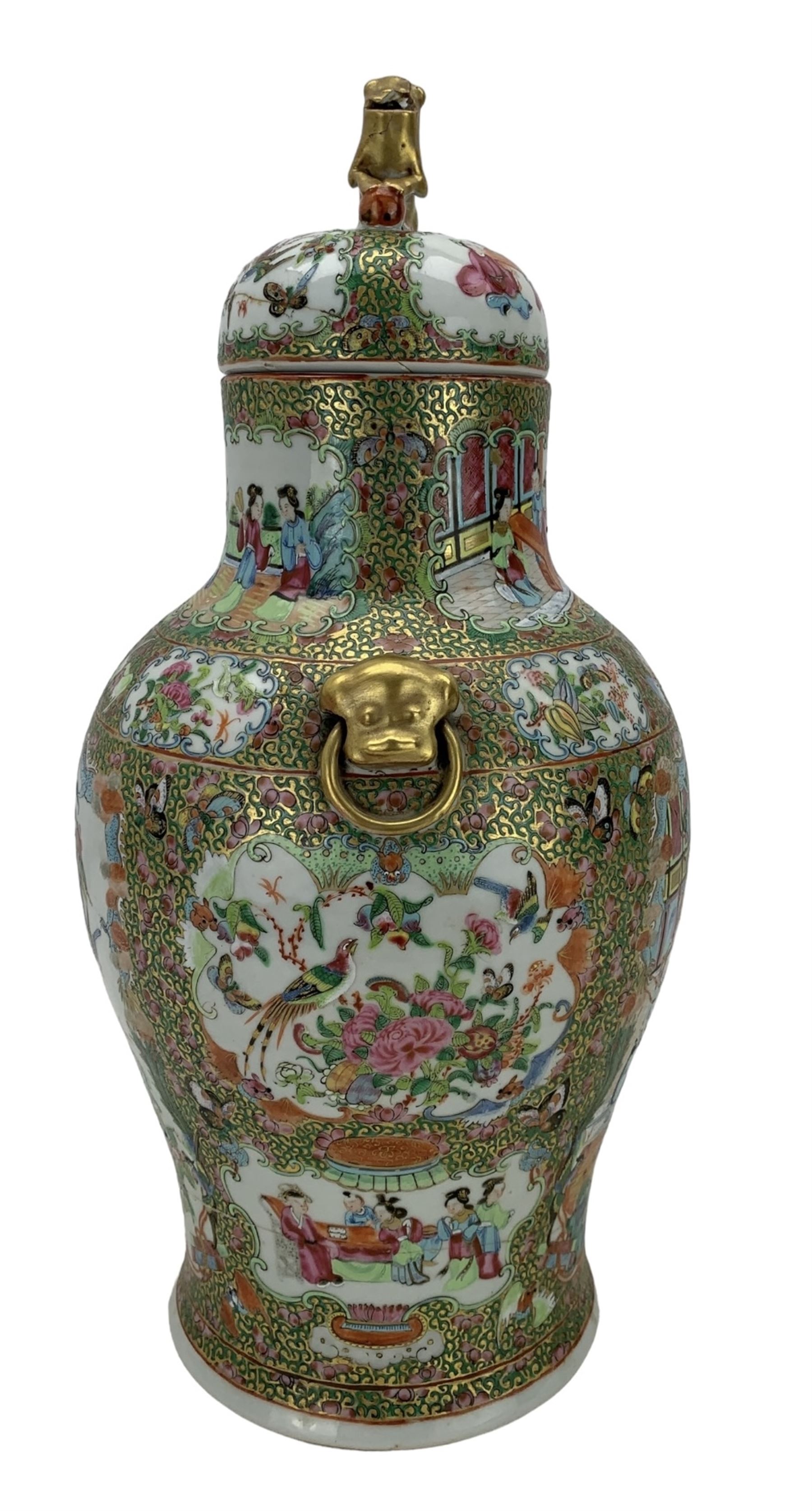 19th century Chinese Canton famille rose vase and cover - Image 2 of 15