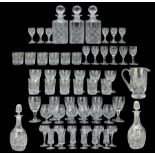 Suite of Royal Brierley Gainsborough pattern crystal drinking glasses comprising six large wine glas