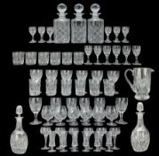 Suite of Royal Brierley Gainsborough pattern crystal drinking glasses comprising six large wine glas