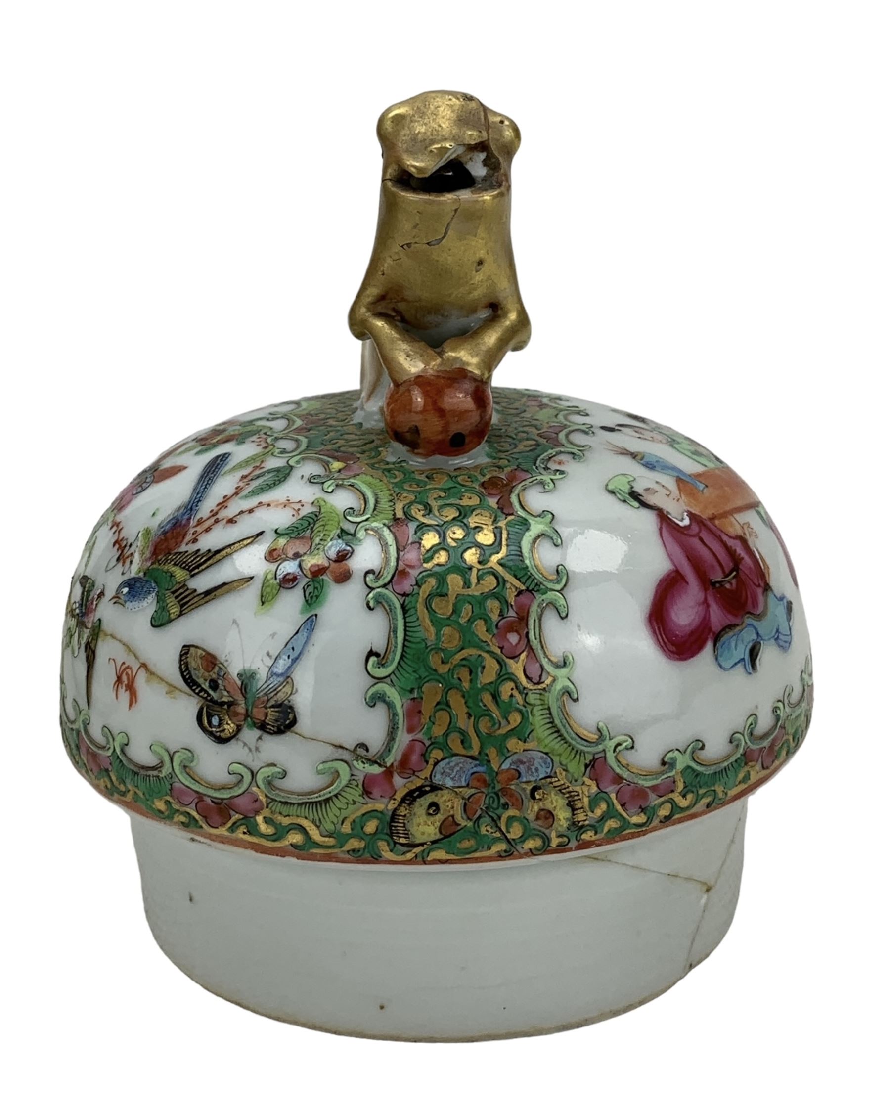 19th century Chinese Canton famille rose vase and cover - Image 11 of 15