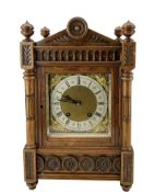 Lenzkirch - late 19th century German 8-day walnut mantle clock