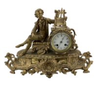 French - 19th century gilt metal 8-day mantle clock