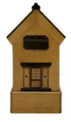 Early 20th century marquetry puzzle money box in the form of a house