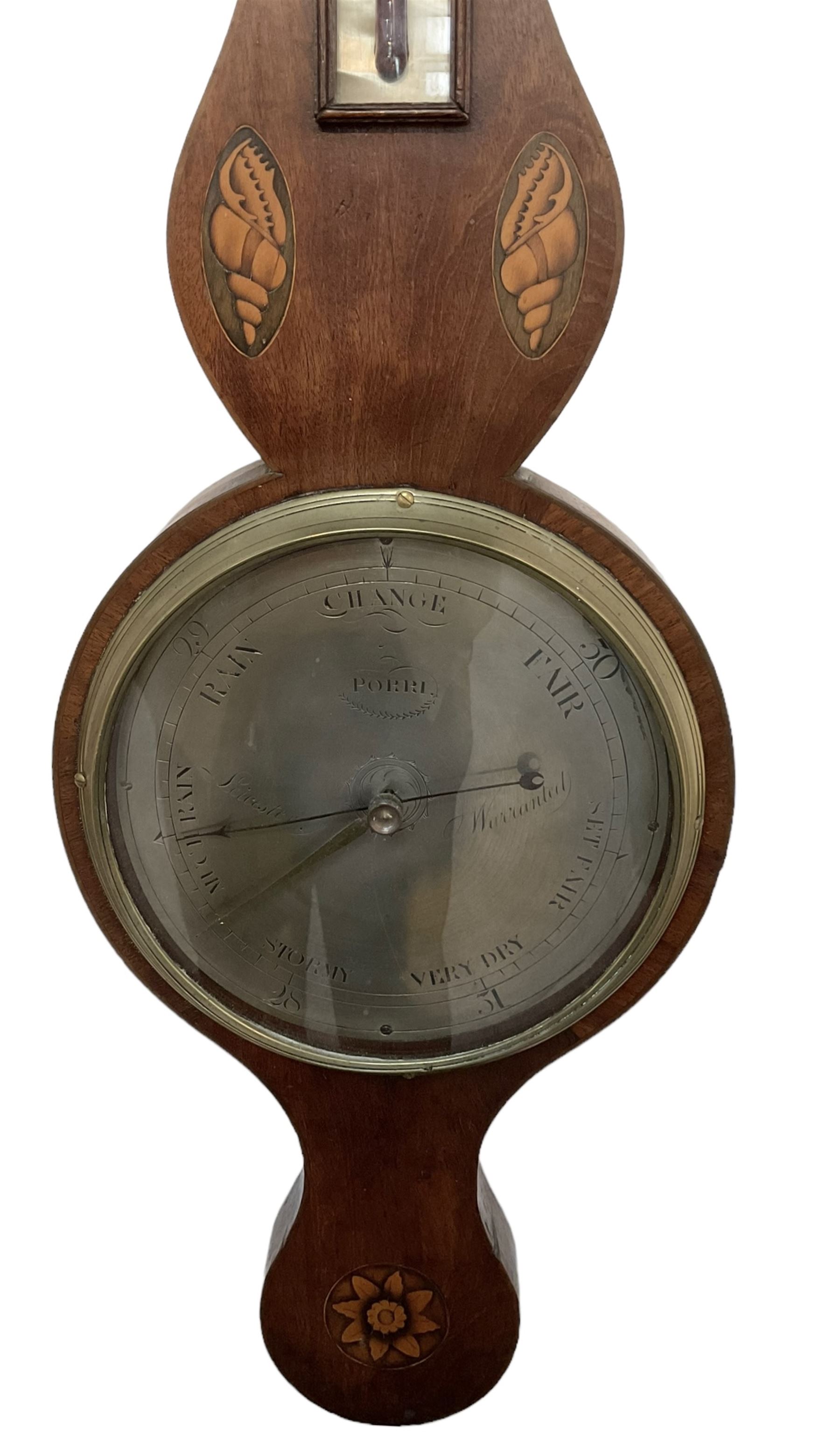 Early 19th century - Inlaid mahogany Sheraton mercury barometer with a silvered register and spirit - Image 2 of 3