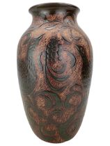 John Egerton (c1945 - ) - Sgraffito vase decorated with grapes