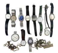 Collection of wristwatches including Seiko Sportsmatic automatic