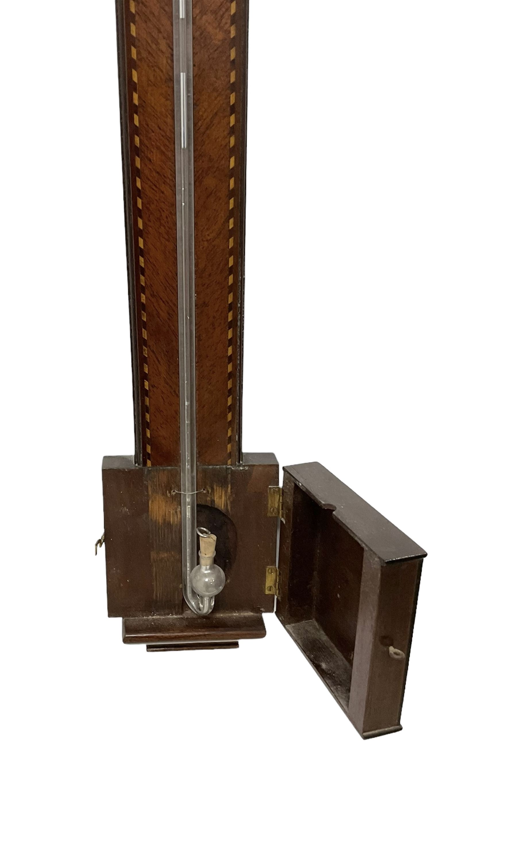 Mid-20th century mercury stick barometer and an early 20th century aneroid wheel barometer. Mahogany - Image 5 of 8