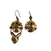 Pair of 19th century Russian gold earrings