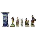19th century Staffordshire Pearlware figures depicting a pair of musicians