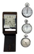 Jaeger LeCoultre Art Deco travel clock with eight day movement in folding leather case
