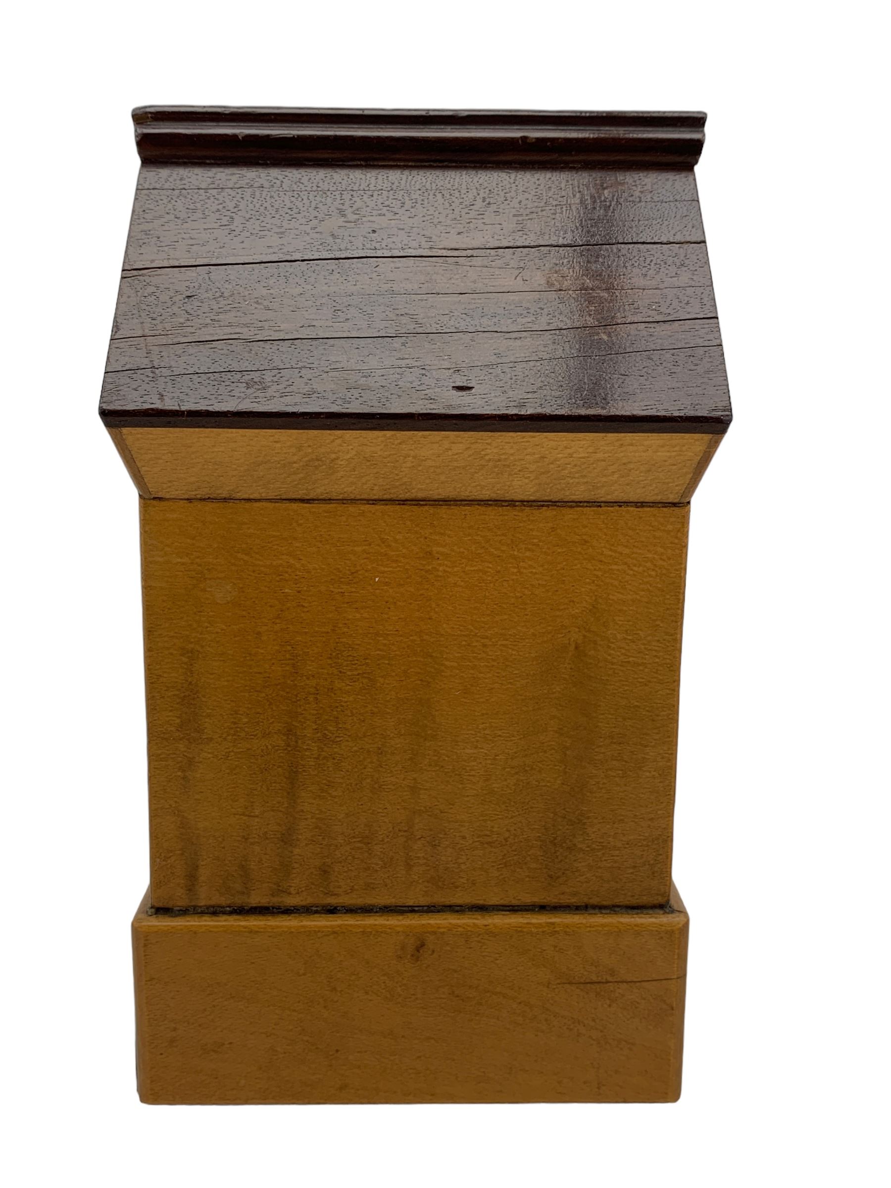 Early 20th century marquetry puzzle money box in the form of a house - Image 4 of 5