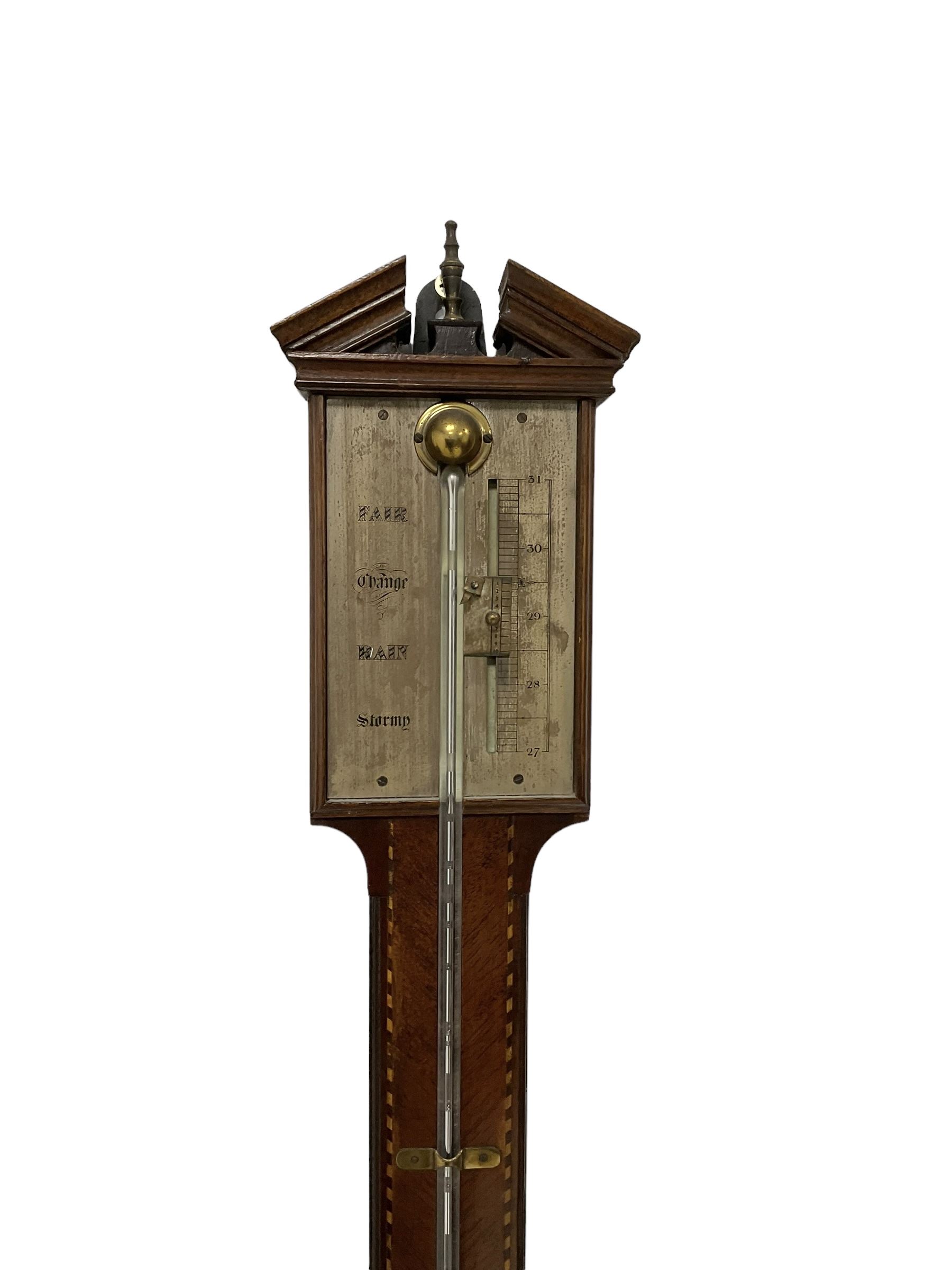 Mid-20th century mercury stick barometer and an early 20th century aneroid wheel barometer. Mahogany - Image 3 of 8