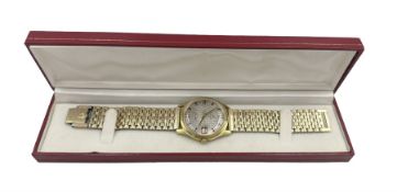 Enicar Ocean Pearl gentleman's gold-plated and stainless steel automatic wristwatch