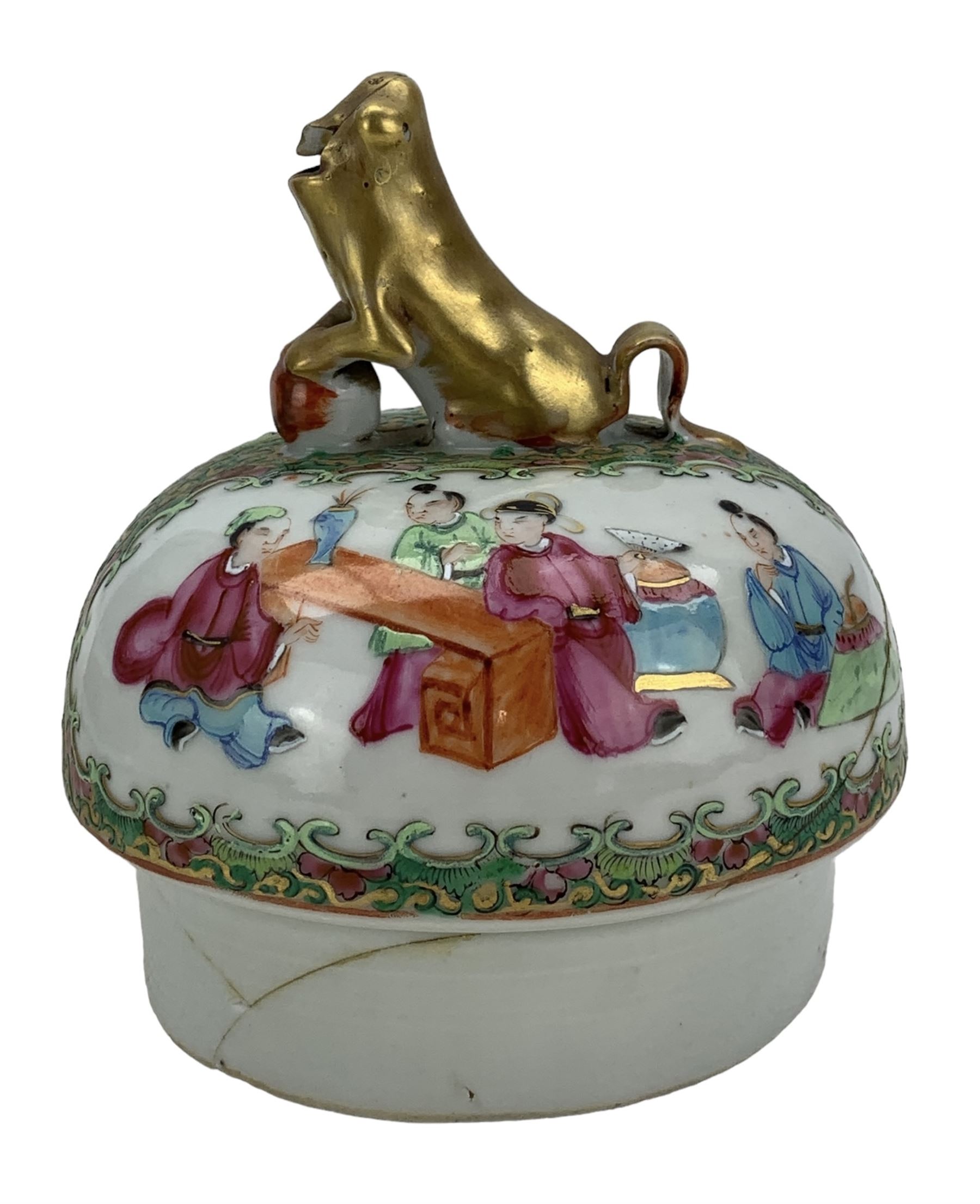 19th century Chinese Canton famille rose vase and cover - Image 12 of 15