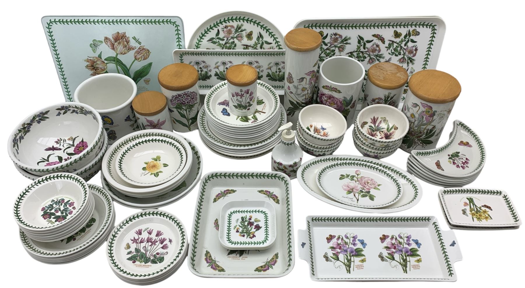 Portmeirion Botanic Garden and similar pattern dinner service comprising five dinner plates