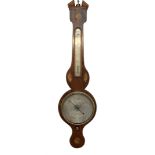 Early 19th century - Mahogany Sheraton barometer with a broken pediment