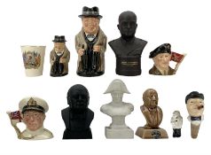 Winston Churchill items including two Doulton character jugs