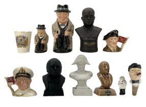 Winston Churchill items including two Doulton character jugs