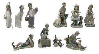 Lladro figures to include Shepherd Boy with Sheep