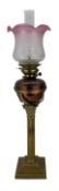 Brass oil lamp with Corinthian column