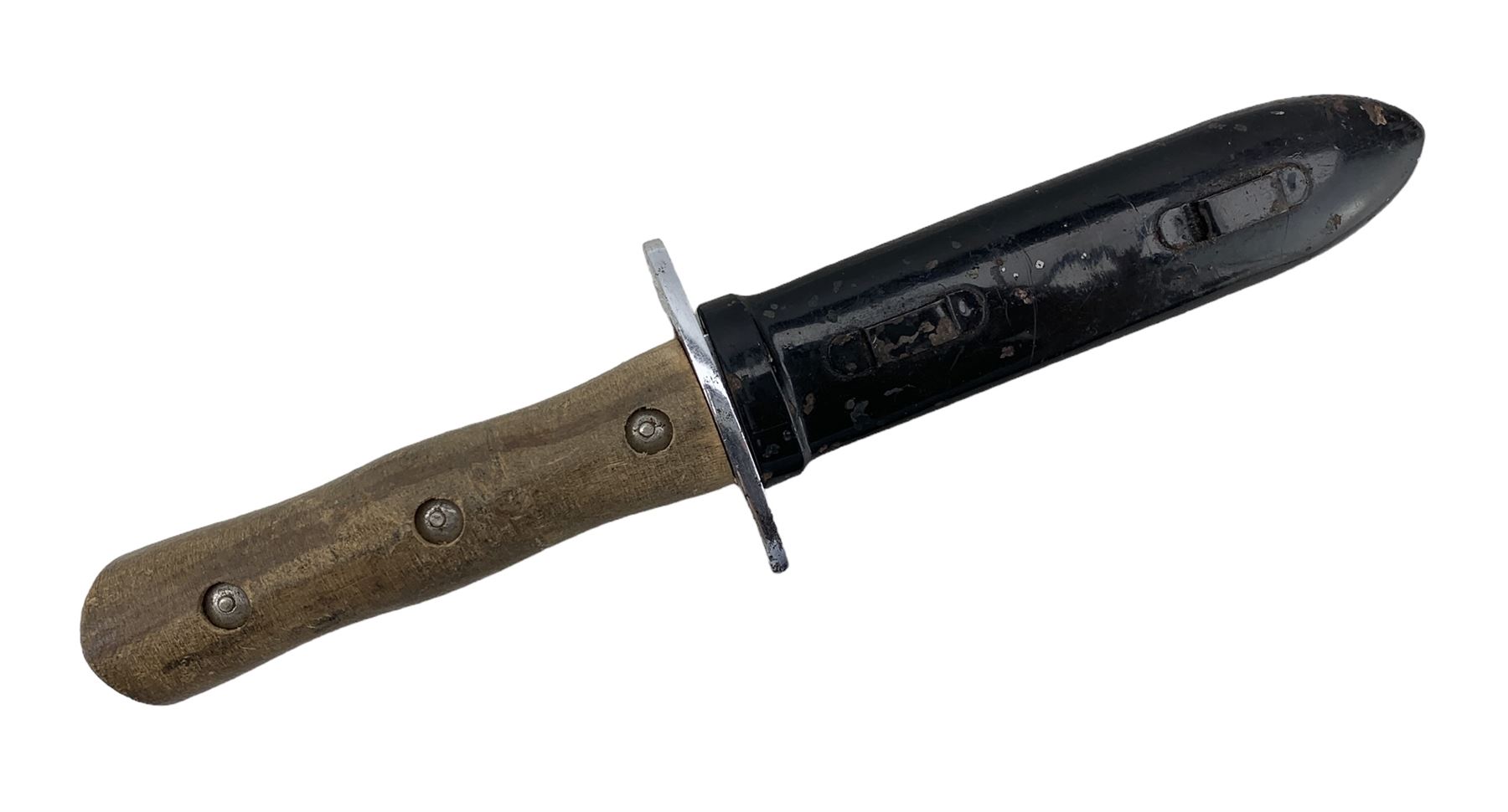 World War II German knife with single edge 14cm blade - Image 2 of 3