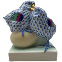 Herend porcelain pair of chicks with an egg