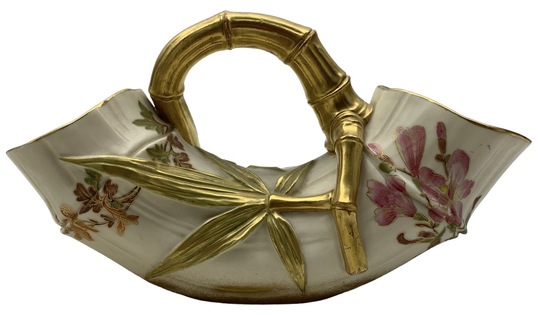 Royal Worcester blush ivory porcelain double-ended vase